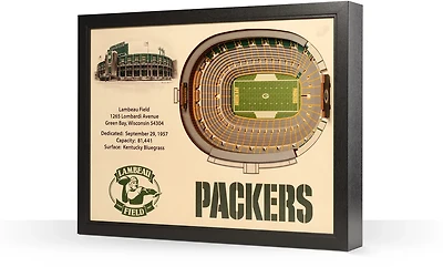 YouTheFan Green Bay Packers 25-Layer StadiumViews 3-D Wall Art