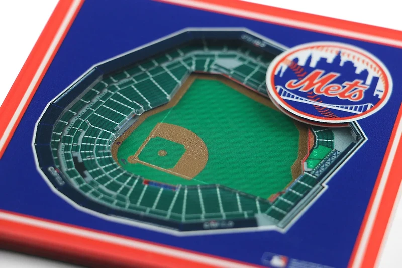 YouTheFan New York Mets 3-D StadiumViews 2-Piece Coaster Set