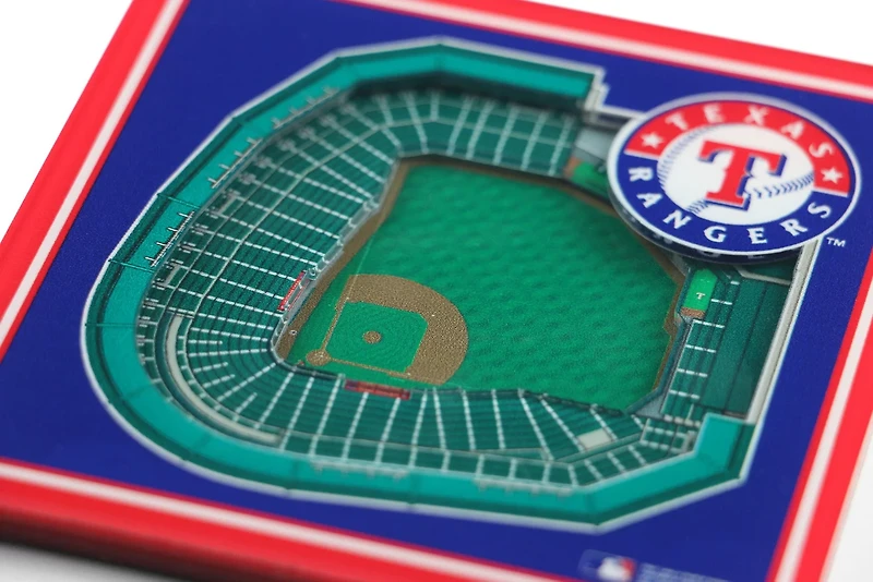 YouTheFan Texas Rangers 3-D Stadium Views 2-Piece Coaster Set