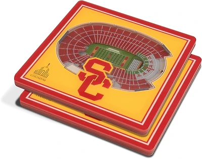 YouTheFan University of Southern California 3-D Stadium Views 2-Piece Coaster Set