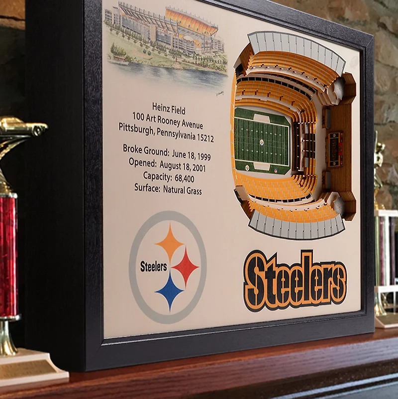 YouTheFan Pittsburgh Steelers 25-Layer 3-D Stadium Wall Art
