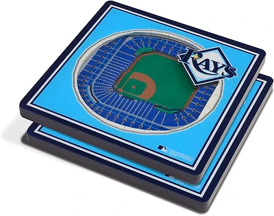 YouTheFan Tampa Bay Rays 3-D Stadium Views 2-Piece Coaster Set