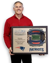 YouTheFan New England Patriots 25-Layer StadiumViews 3-D Wall Art