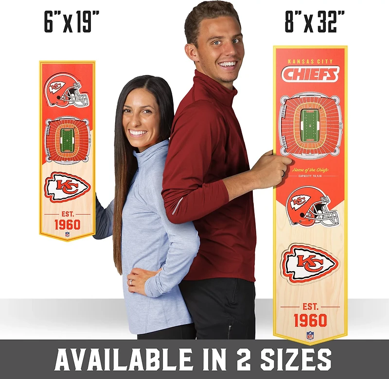 YouTheFan Kansas City Chiefs 8" x 32" 3-D Stadium Banner