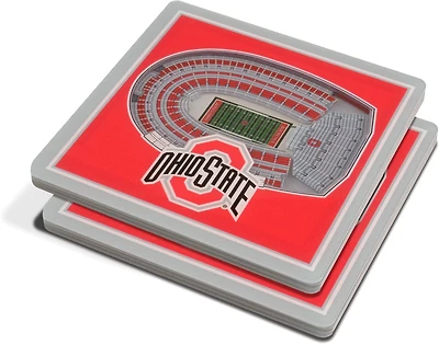 YouTheFan Ohio State University 3-D StadiumViews 2-Piece Coaster Set
