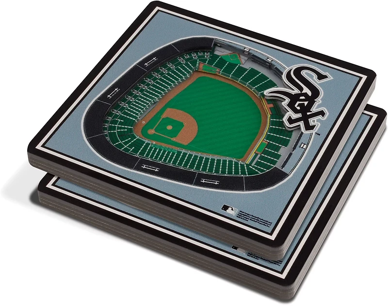 YouTheFan Chicago White Sox 3-D Stadium Views 2-Piece Coaster Set
