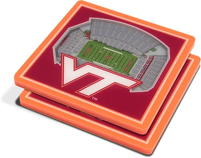 YouTheFan Virginia Tech 3-D Stadium Views 2-Piece Coaster Set