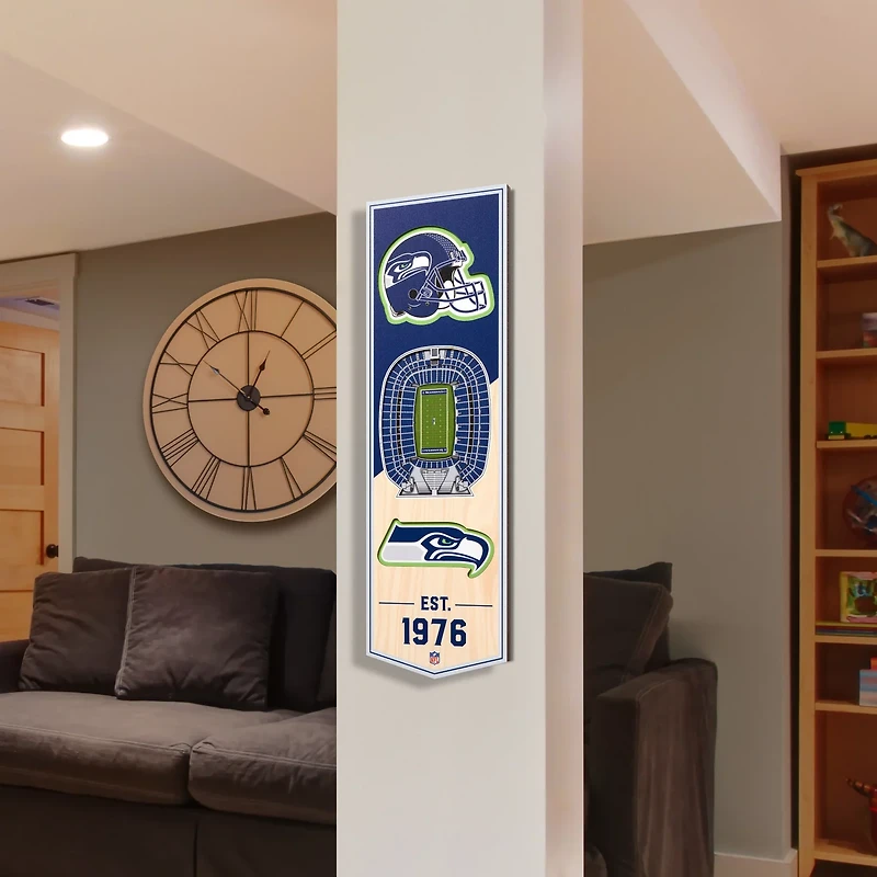 YouTheFan Seattle Seahawks 6 x 19 in 3-D Stadium Banner