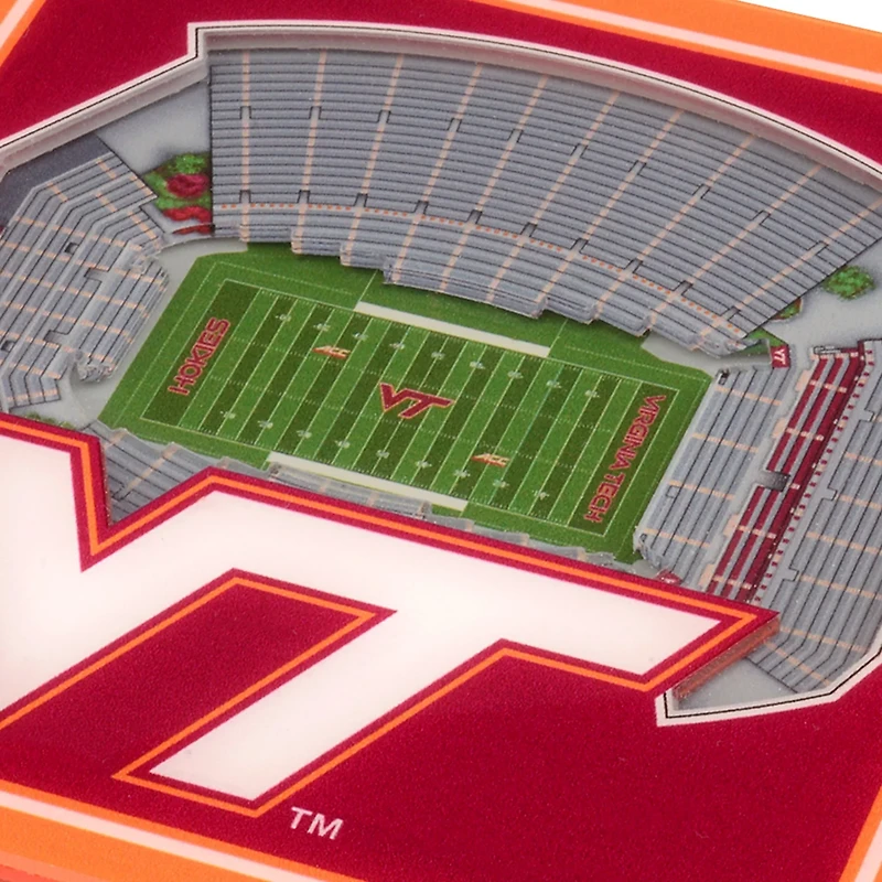 YouTheFan Virginia Tech 3-D Stadium Views 2-Piece Coaster Set