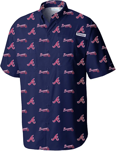 Columbia Sportswear Men's Atlanta Braves Sublimation Tamiami Short Sleeve Shirt