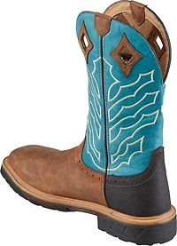 Justin Men's Hybred Turq EH Steel Toe Wellington Work Boots