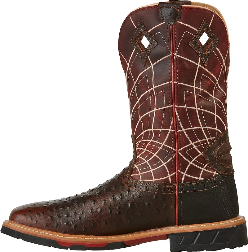 Justin Men's Derrickman Ostrich EH Wellington Work Boots