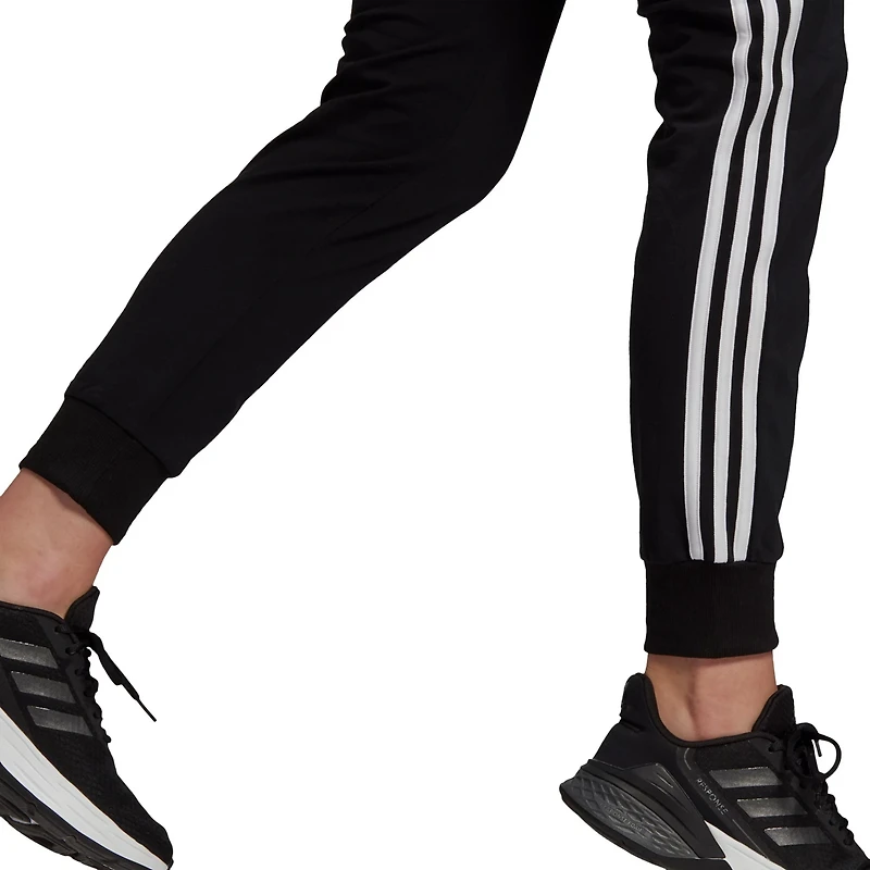 adidas Women’s 3-Stripe Single Jersey Cuffed Jogger Pants