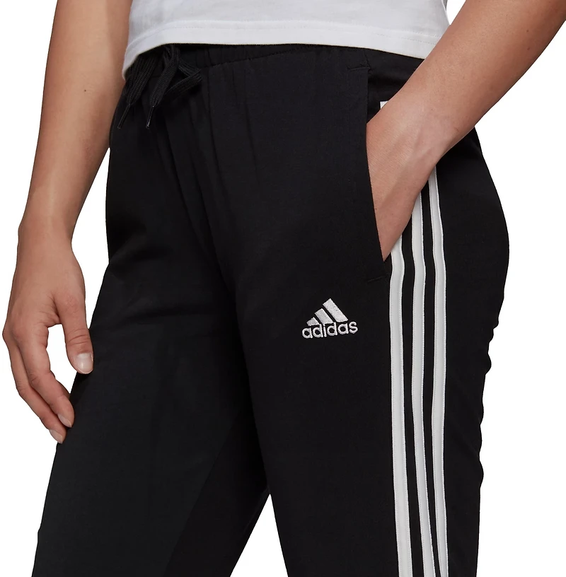 adidas Women’s 3-Stripe Single Jersey Cuffed Jogger Pants