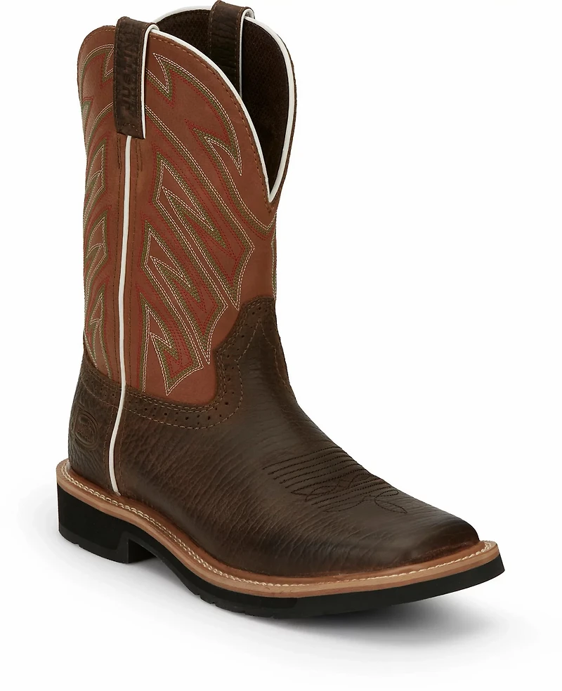 Justin Men's Stampede EH Wellington Rubber Work Boots