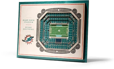 YouTheFan Miami Dolphins 5-Layer StadiumViews 3-D Wall Art