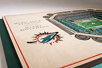 YouTheFan Miami Dolphins 5-Layer StadiumViews 3-D Wall Art