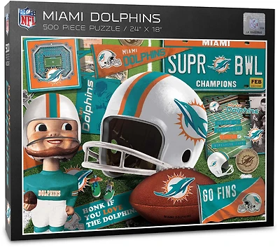 YouTheFan Miami Dolphins Retro Series 500-Piece Puzzle
