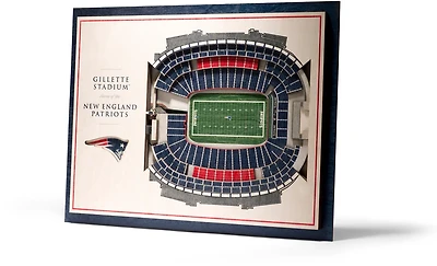 YouTheFan New England Patriots 5-Layer StadiumViews 3-D Wall Art