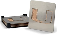YouTheFan University of Miami 4-Piece Coaster Set