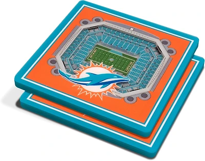 YouTheFan University of Miami 3-D StadiumViews 2-Piece Coaster Set