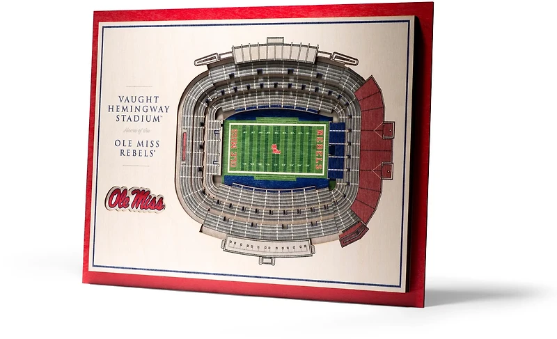 YouTheFan University of Mississippi 5-Layer StadiumViews 3-D Wall Art
