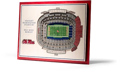 YouTheFan University of Mississippi 5-Layer StadiumViews 3-D Wall Art