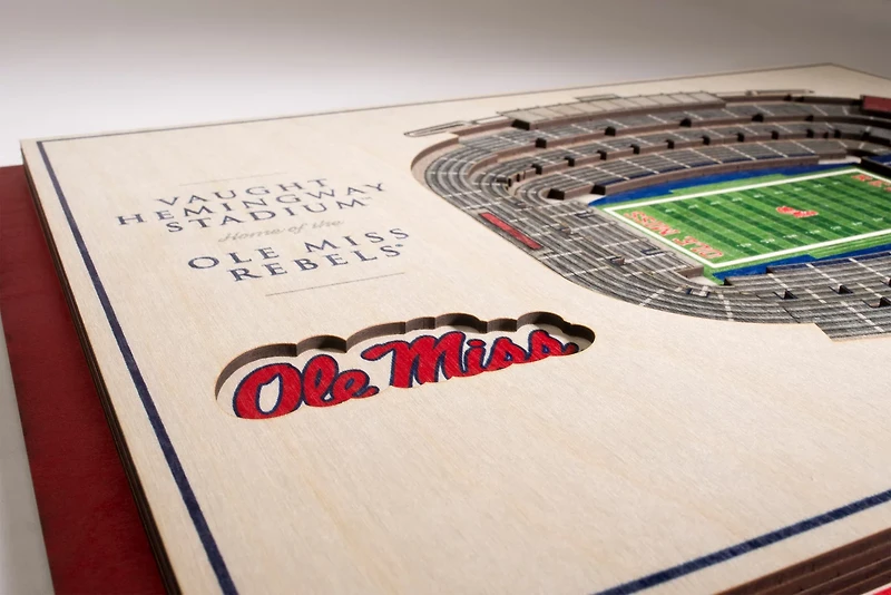 YouTheFan University of Mississippi 5-Layer StadiumViews 3-D Wall Art