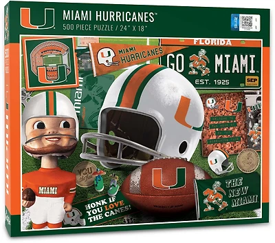 YouTheFan University of Miami Retro Series 500-Piece Puzzle
