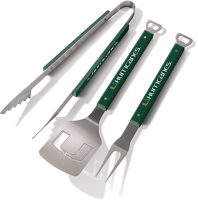 YouTheFan University of Miami Spirit 3-Piece BBQ Set
