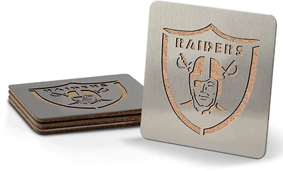YouTheFan Oakland Raiders 4-Piece Coaster Set
