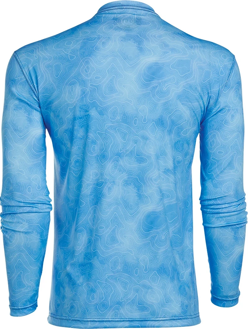 Costa Men's Tech Topographic Crew Neck Long Sleeve T-shirt