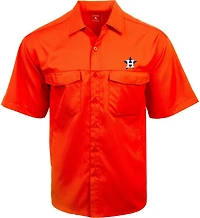 Antigua Men's Houston Astros Game Day Woven Fishing Shirt