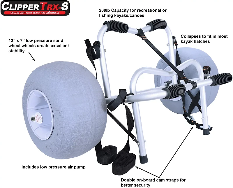 Malone Auto Racks Clipper TRX Deluxe Kayak Cart with Beach Tires