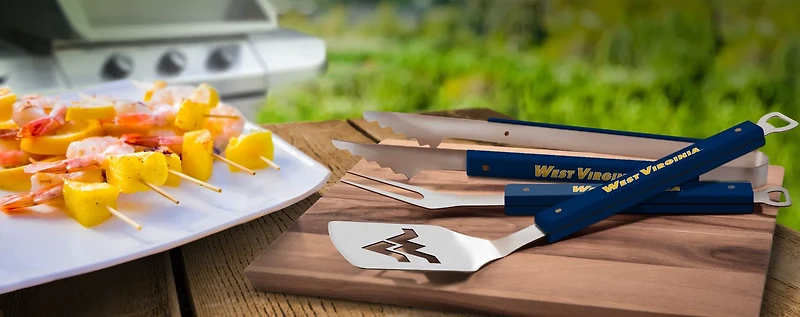 YouTheFan West Virginia University 3-Piece BBQ Set