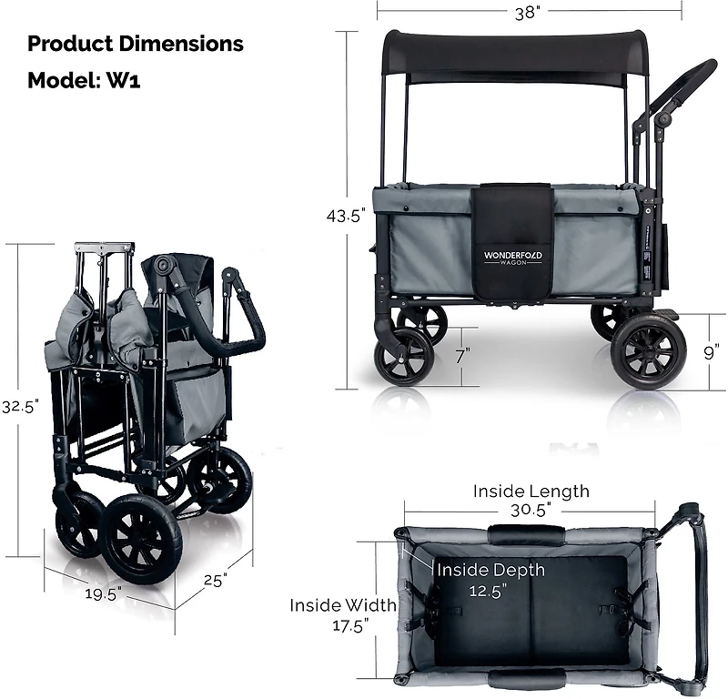 Wonderfold Wagon W1 Double Stroller Wagon