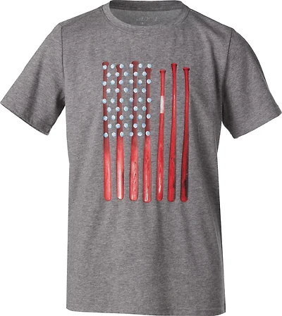 BCG Boys' Lifestyle America Baseball Bat Flag Cotton Short Sleeve T-shirt