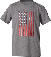 BCG Boys' Lifestyle America Baseball Bat Flag Cotton Short Sleeve T-shirt