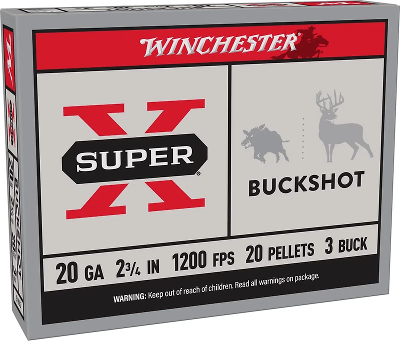 Winchester Super-X 20 Gauge Buckshot Load Shotshells - 5 Rounds