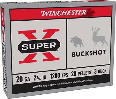 Winchester Super-X 20 Gauge Buckshot Load Shotshells - 5 Rounds