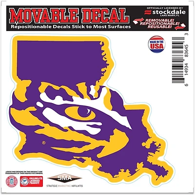 WinCraft Louisiana State University 6 in x 6 in State Decal