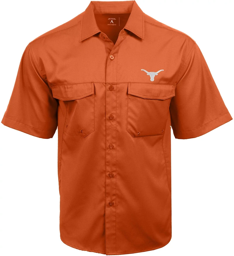 Antigua Men’s University of Texas Game Day Woven Fishing Shirt