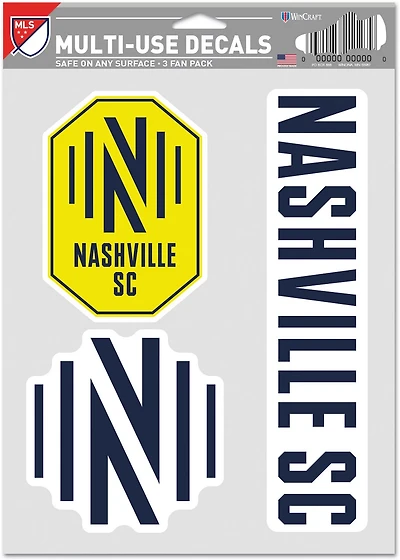 WinCraft Nashville SC Fan Decals 3-Pack