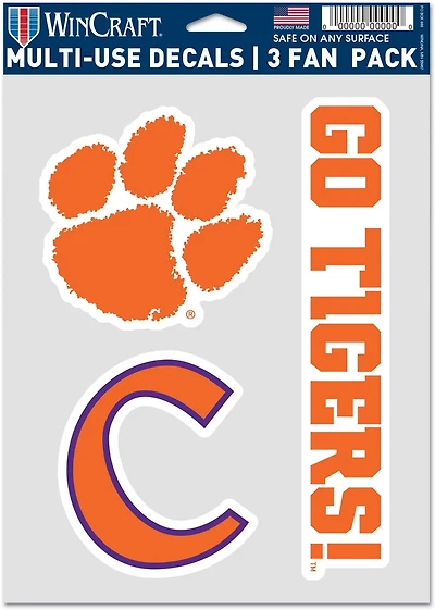 WinCraft Clemson University Fan Decals 3-Pack