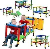 Funphix Create and Play Wheelies Buildable Play Structure Set with Wheels
