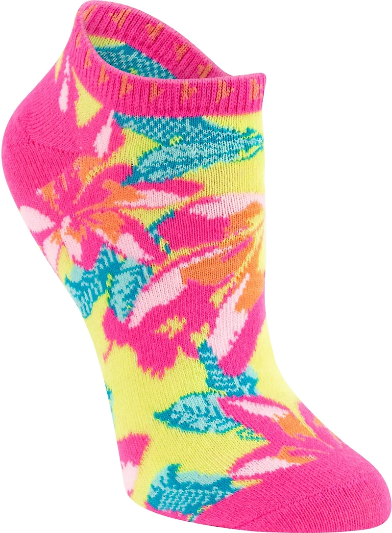BCG Women's Tropical Flower No-Show Socks 6-Pack