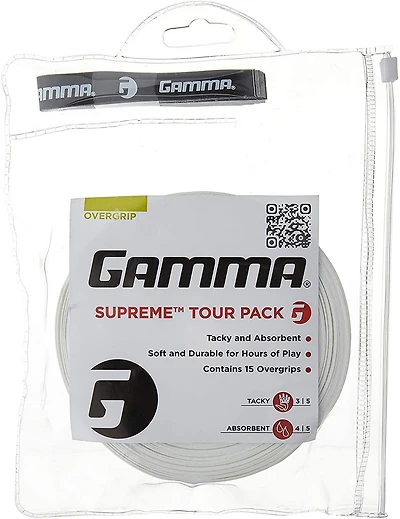 Gamma Supreme Overgrip 15-Piece Tour Pack