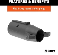 CURT 7-Way to 6-Way RV Style Flat Connector Adapter