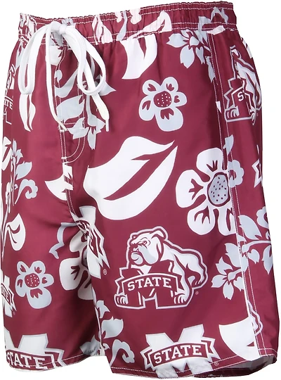 Wes and Willy Men's Mississippi State University Floral Swim Trunks