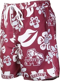 Wes and Willy Men's Mississippi State University Floral Swim Trunks